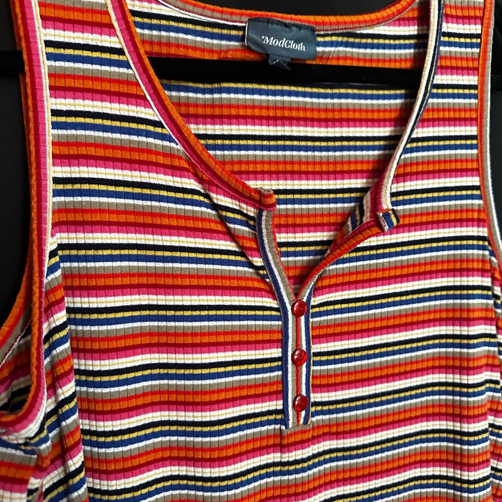 ModCloth Striped Ribbed Tank Top - Picture 2 of 4